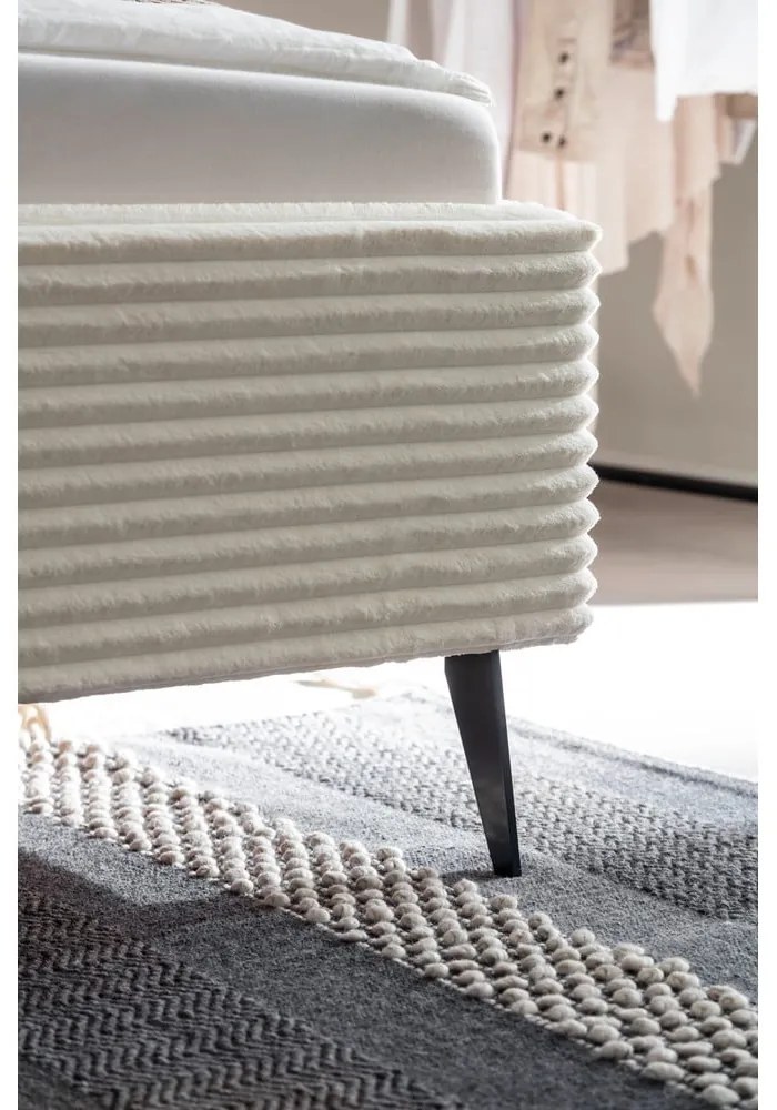 Pat matrimonial bej tapițat fără somieră 160x200 cm Matera – Meise Möbel