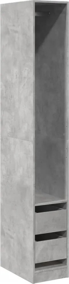 vidaXL Șifonier, gri beton, 30x50x200 cm, lemn prelucrat