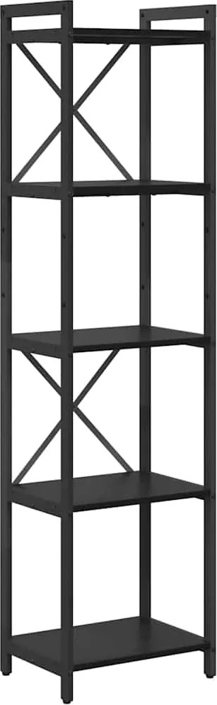 vidaXL Raft pentru cărți Stejar Negru 40 x 30 x 155 cm Lemn compozit