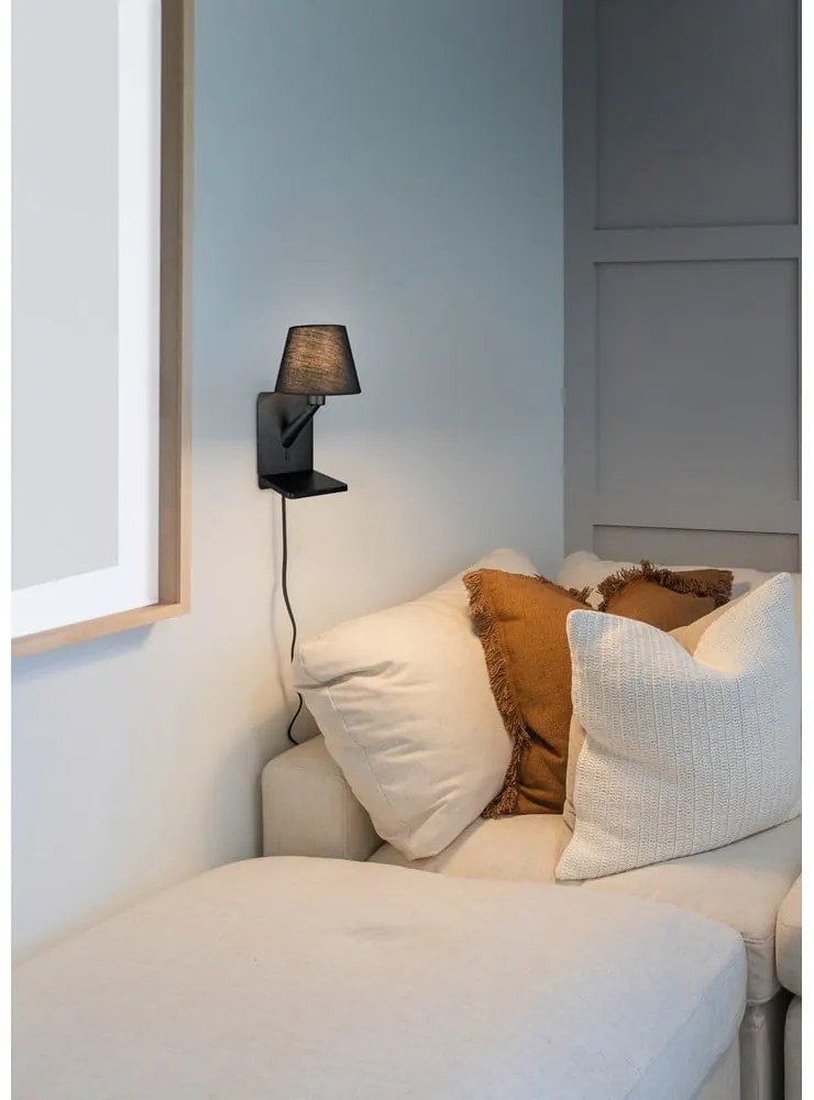 Aplică de perete negru-mat Comfort – Trio