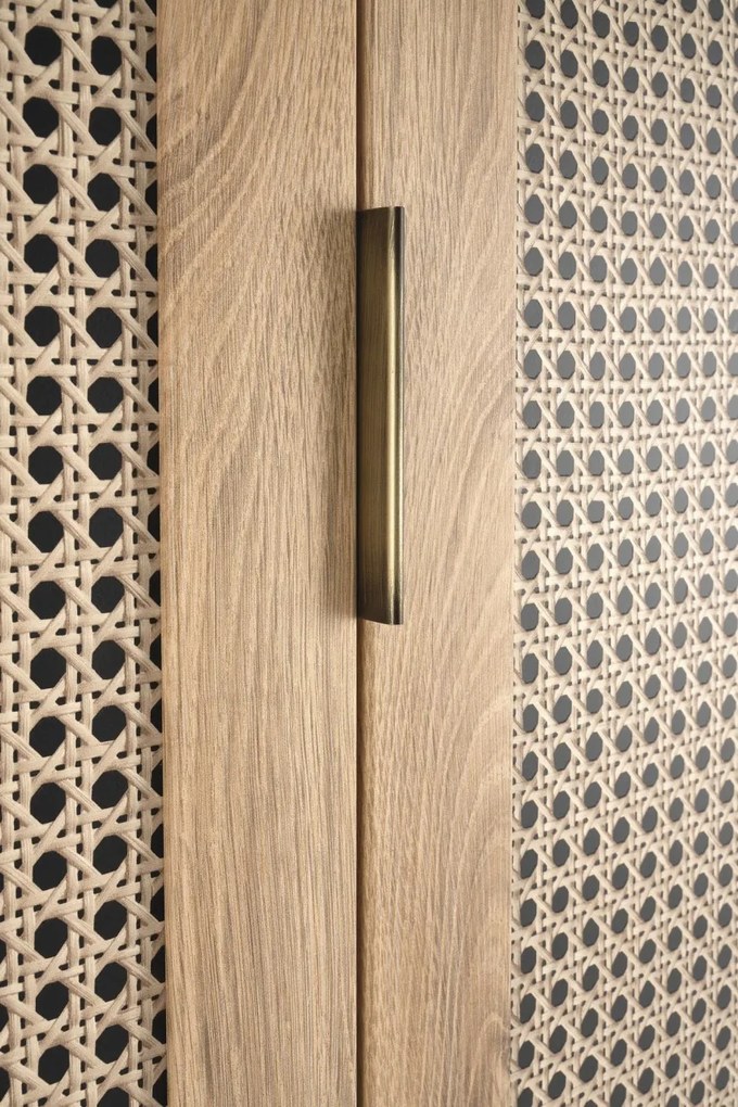 Dulap Borneo S-1 stejar artizan/negru H200 cm