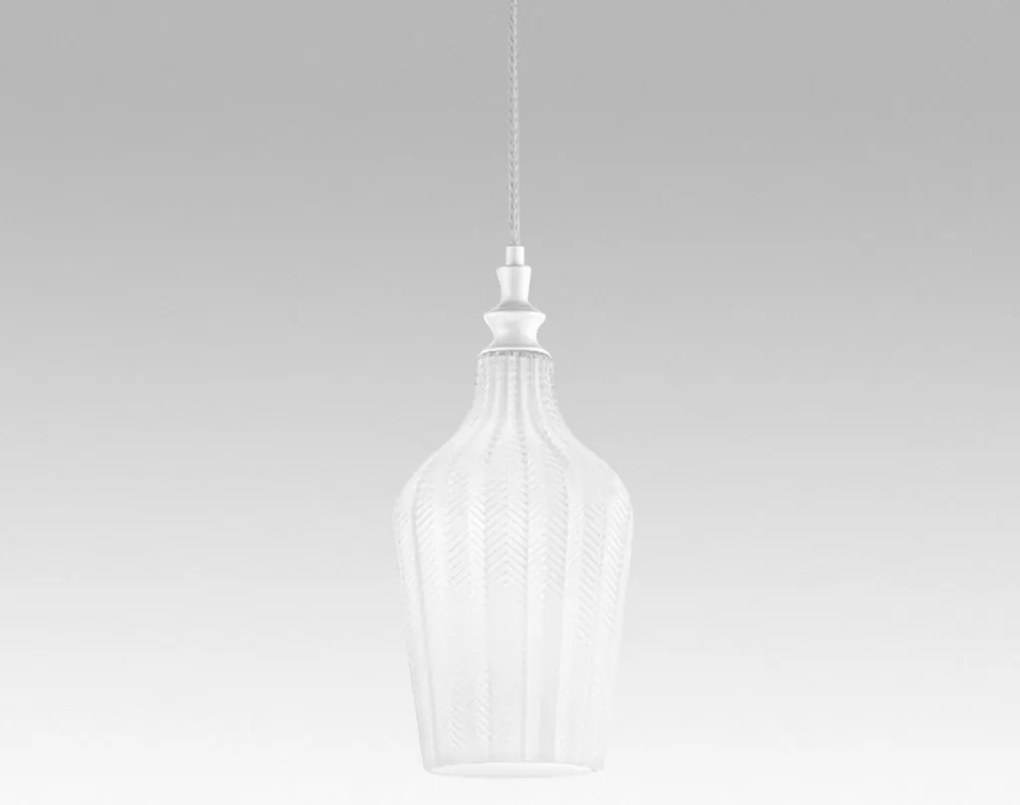Lustra suspendata, Pendul CLEOFE ambra, alb, cobalt sau ecru