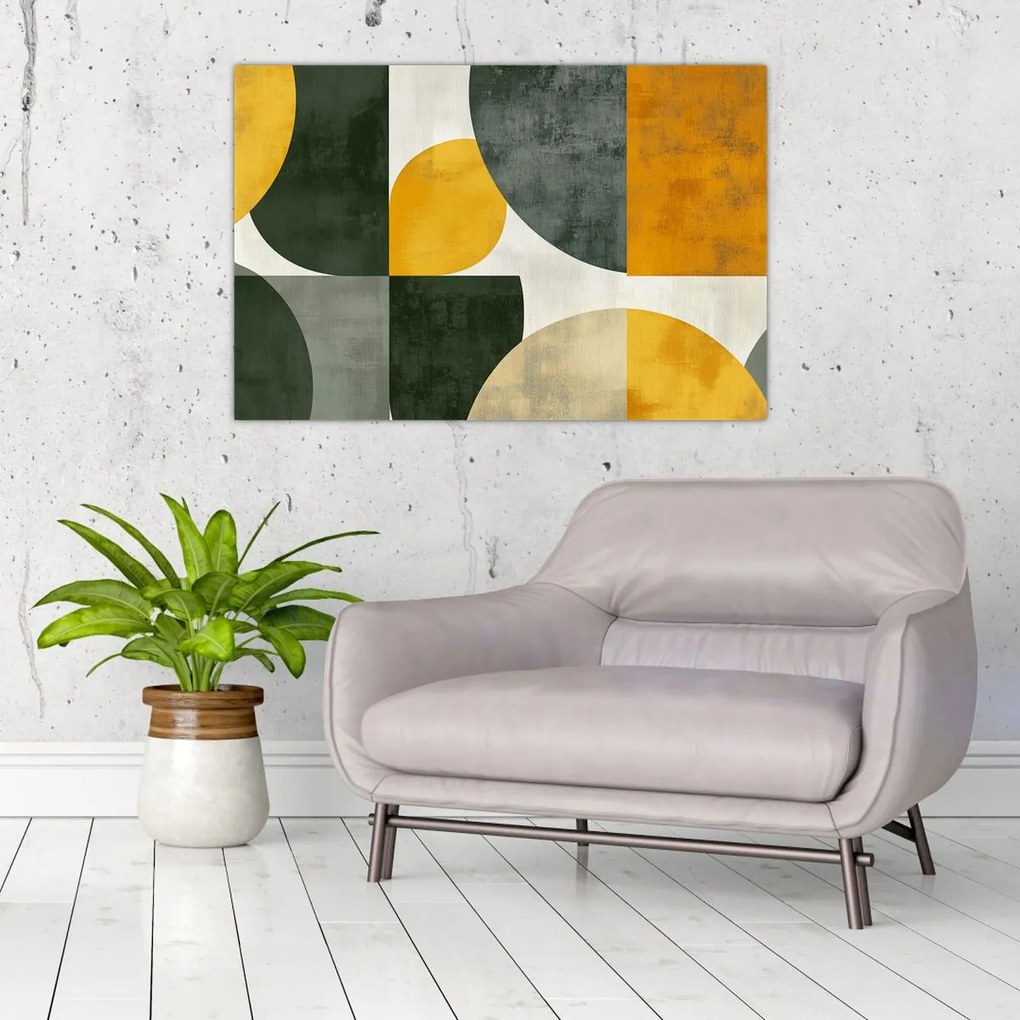 Tablou - Abstracție în culoare de măslin (90x60 cm)