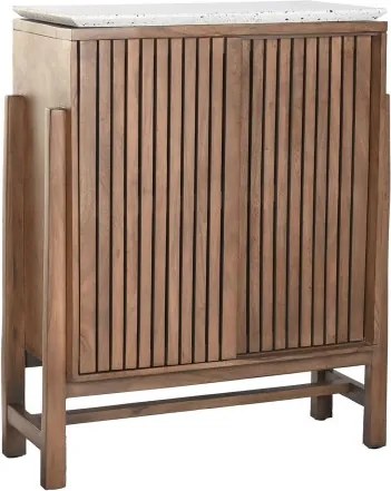 Comoda din lemn de acacia si marmura " Terrazo "