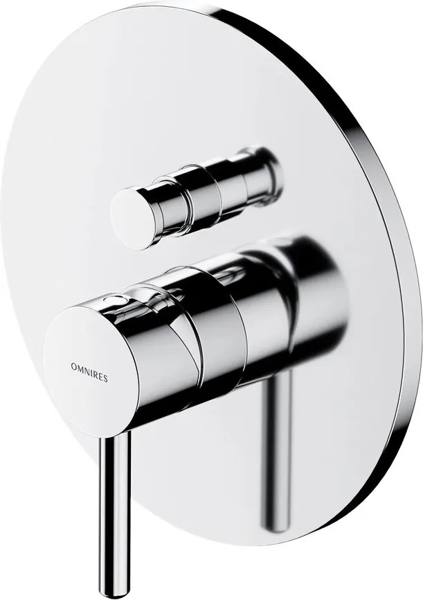 Baterie cada-dus incastrata Omnires Y finisaj crom lucios fara corp ingropat