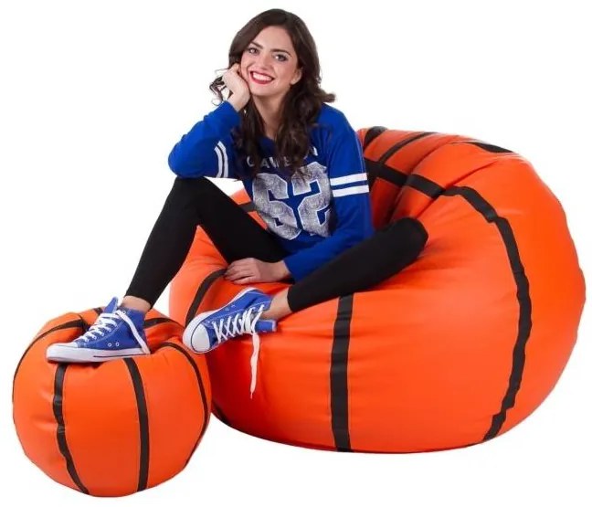Set fotolii puf Basketbal XXXL + L (portocaliu + negru). 1054538