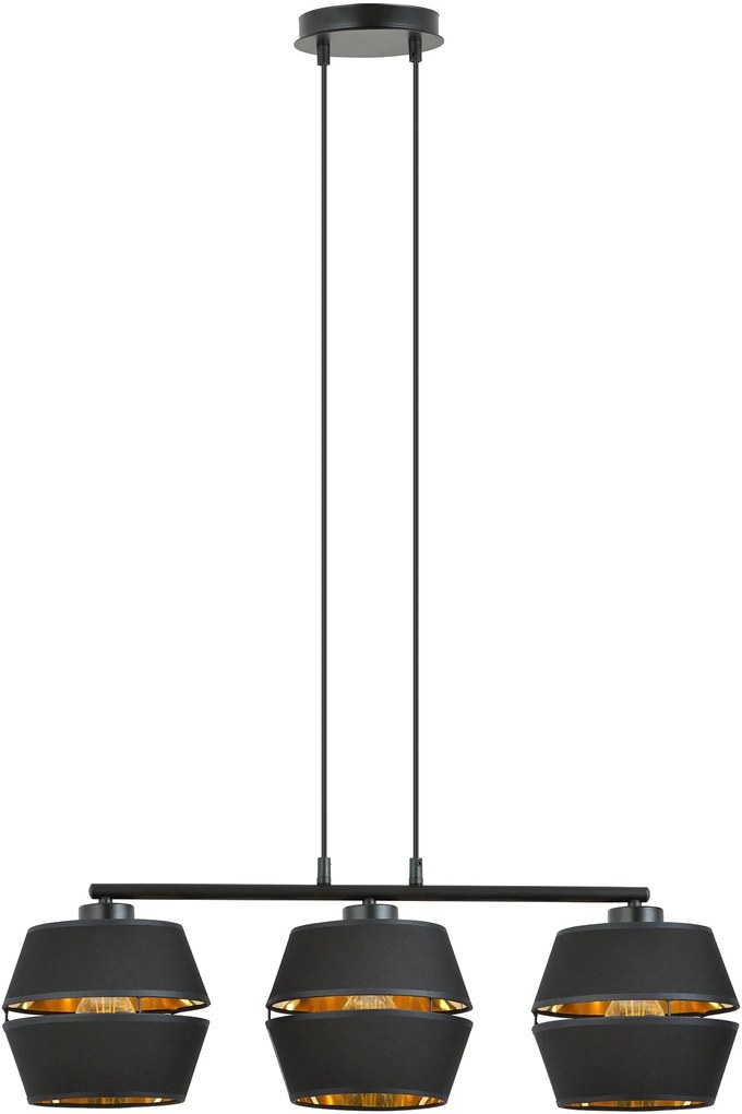 Emibig Piano lampă suspendată 3x60 W negru-auriu 1183/3