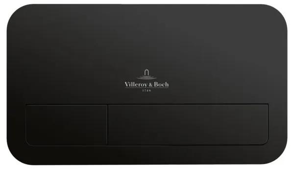 Set rezervor incastrat si cadru, Villeroy&amp;Boch Viconnect, cu clapeta negru mat, 92246100