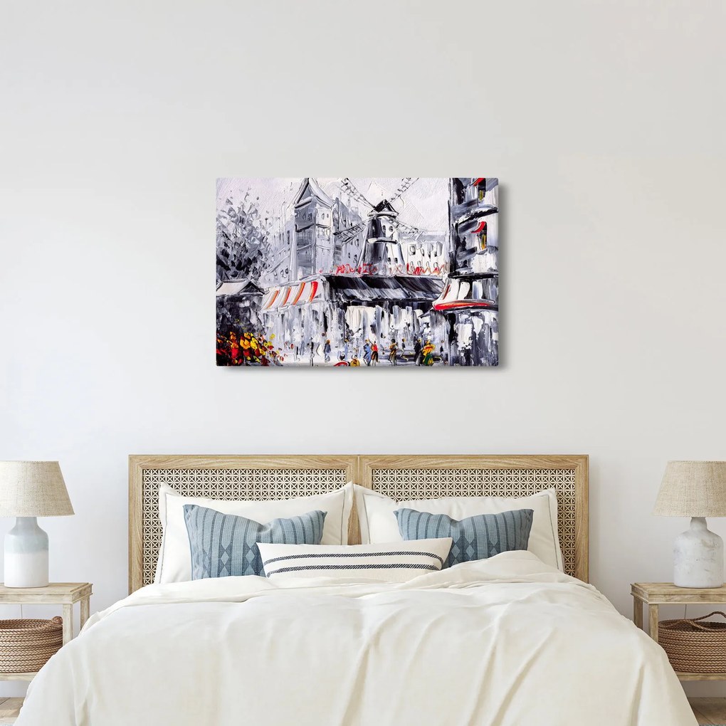Tablou - Strada din Paris, pictură în ulei (90x60 cm)
