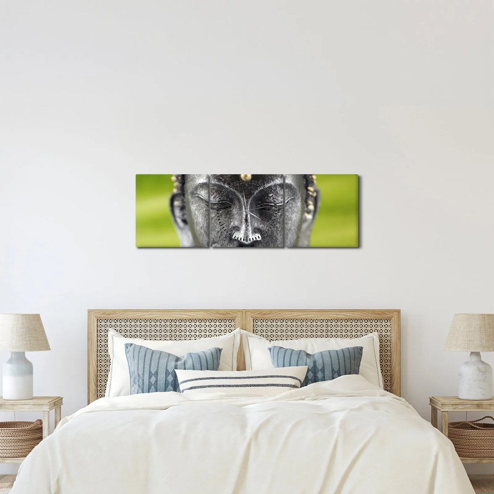 Tablou - Statuia lui Buddha II. (cu ceas) (90x30 cm)
