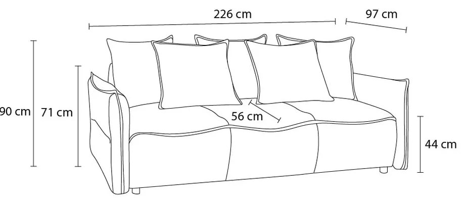 Canapea gri închis extensibilă 226 cm Leon – Bobochic Paris