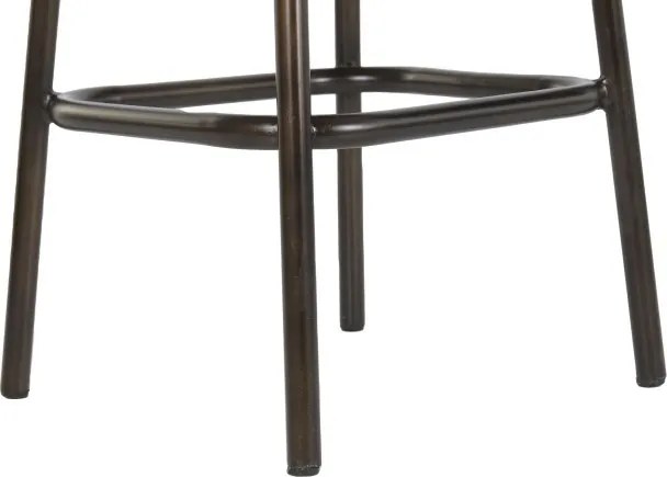Scaun înalt de bar din metal si piele naturala, stil vintage, "Rotor"