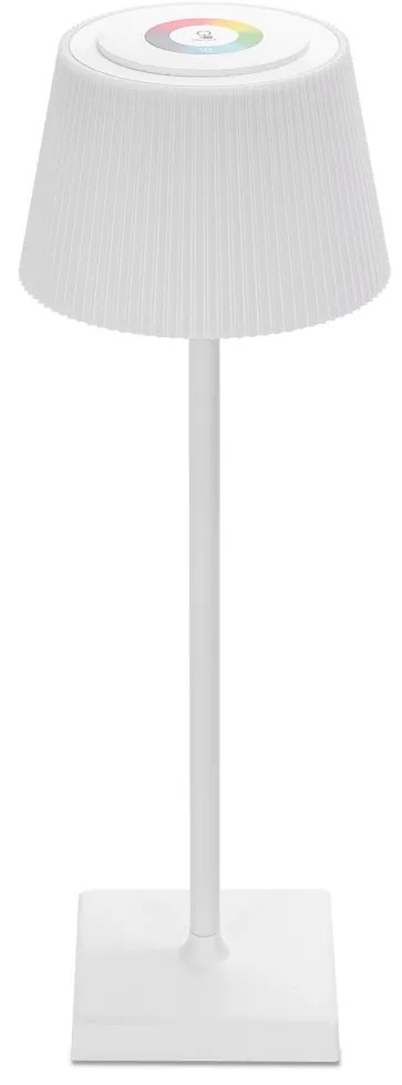 Lampă LED RGBW reîncărcabilă dimabilă de exterior Aigostar 4W/5V 3600mAh alb IP54