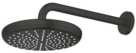 Palarie de dus rotunda negru mat Grohe Tempesta 210 mm cu brat