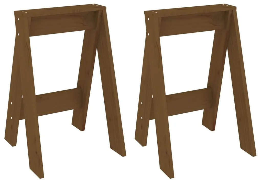 vidaXL Scaune, 2 buc., maro miere, 40x40x60 cm, lemn masiv de pin