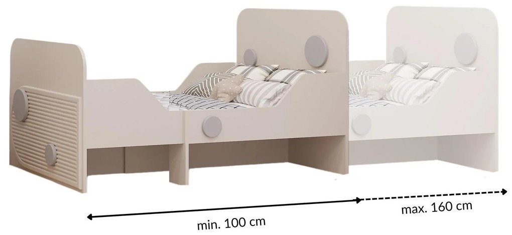 Pat extensibil pentru copii 80 cm Perdidos (cașmir) (cu somieră). 1116965