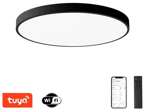 Brilagi - Lampă LED dimerizabilă POOL SMART, 100W, 230V, diam. 80 cm, Wi-Fi Tuya, neagră + telecomandă