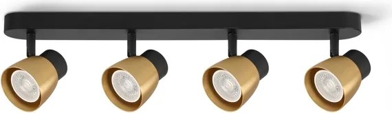 Brilagi - Spot LED RGBW reglabil NUGGET 4xGU10/6W/230V negru/auriu