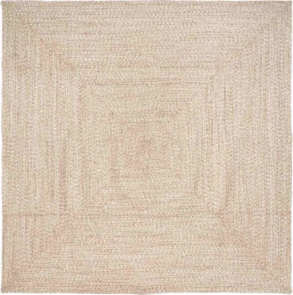 vidaXL Covoare de zonă Pătrat Natural și Alb 200 x 200 cm Iută