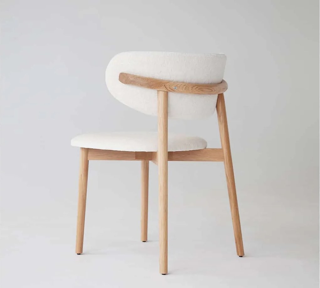 Scaun lemn masiv gri Ming Tapițerie antracit, 56 × 50 × 74 cm