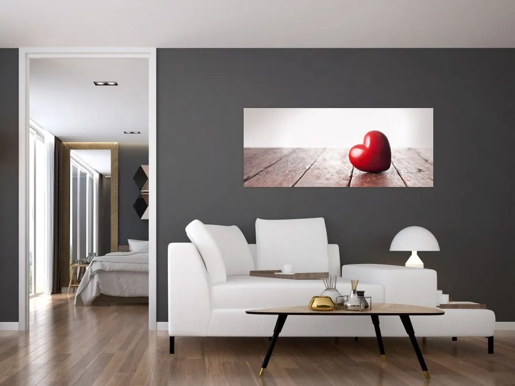 Tablou - Inima din lemn (120x50 cm)