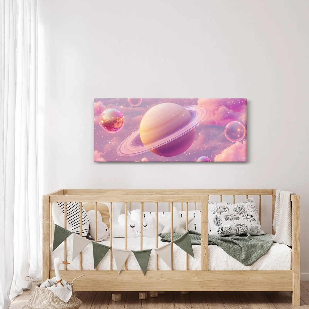 Tablou - Planetă roz (120x50 cm)