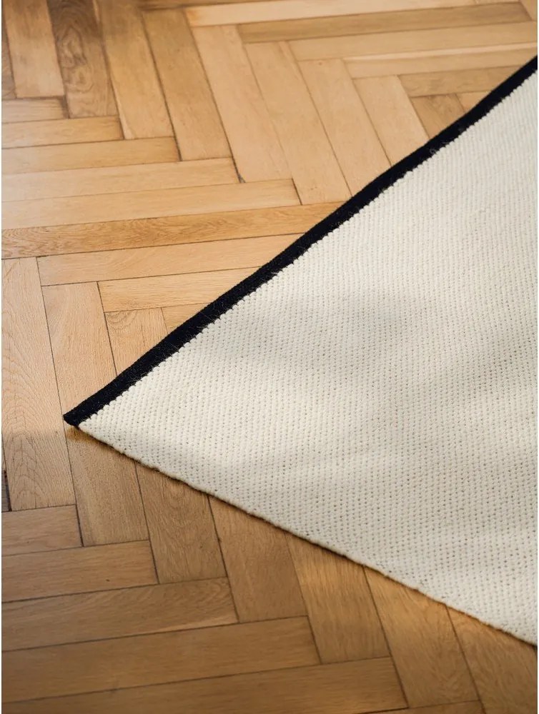 Covor bej țesut manual din lână 140x200 cm Mavi – noo.ma