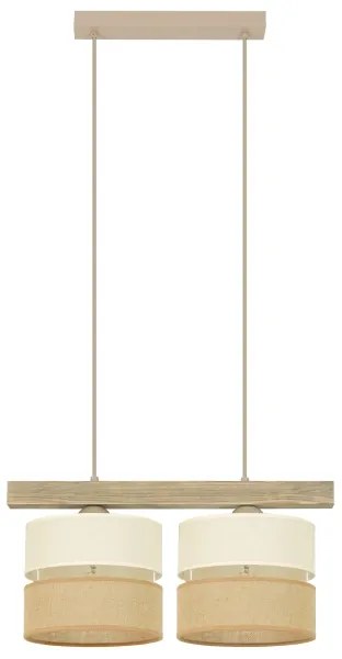 Lustră pe cablu Brilagi FOREST 2xE27/15W/230V pin/bej/crem