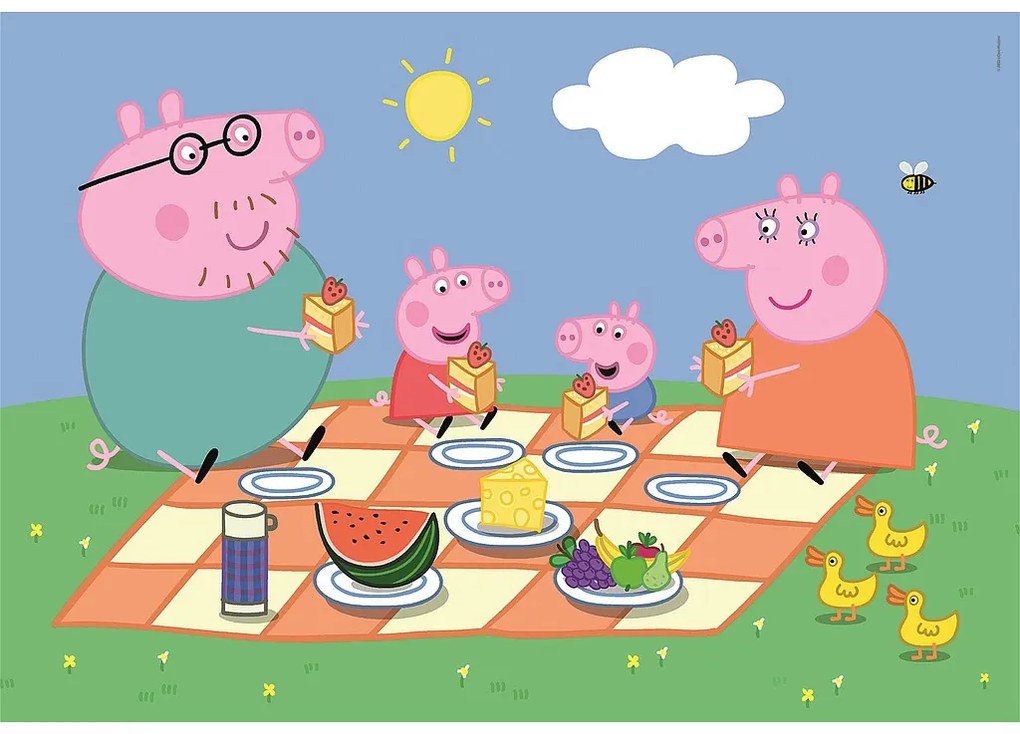 Purcelușa Peppa Picnic Puzzle maxi Clementoni cu 24 de piese