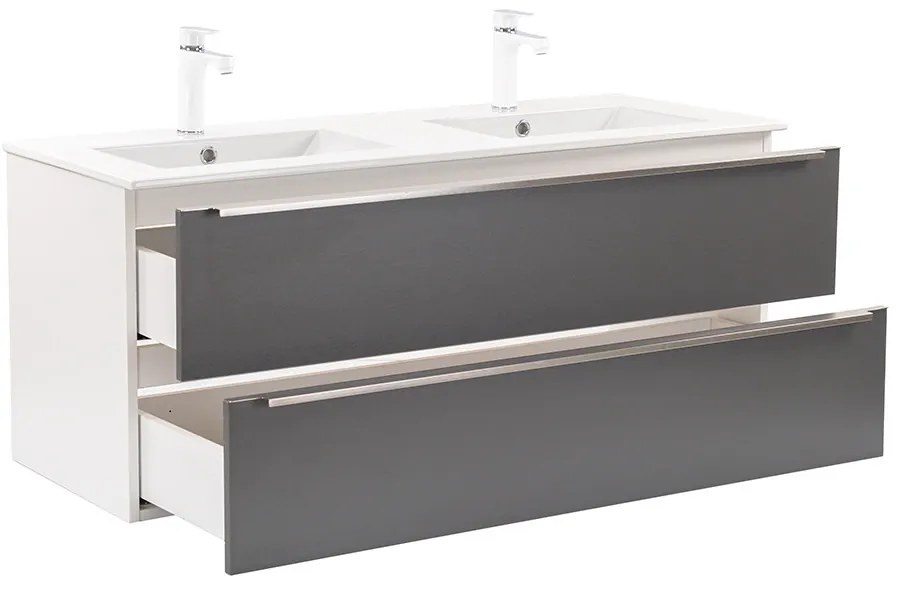 Dulap inferior Vario Trim 120 cu lavoar alb-antracit
