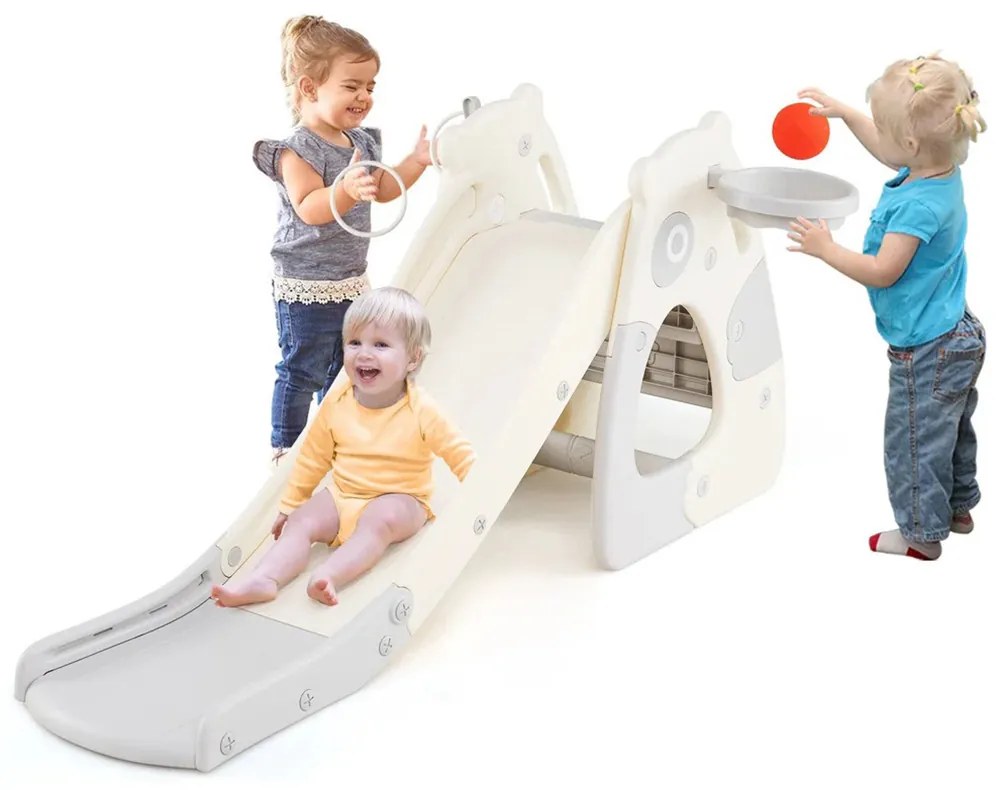 Tobogan Pliabil cu Coș de Baschet și Aruncare a Inelului