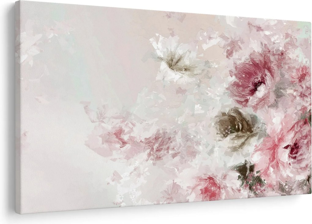 Tablou - Pictura flori roz (90x60 cm)