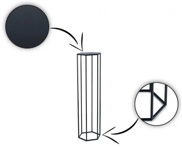 Suport pentru flori 100x24 cm, negru