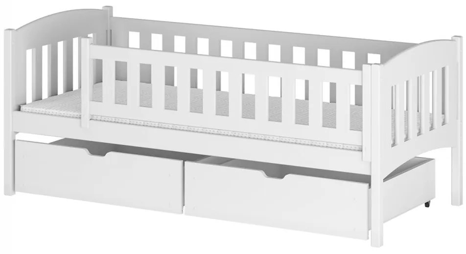 Pat pentru copii 90 cm Jerasto (Alb) (cu somieră) (cu sp. depozitare). 1103328