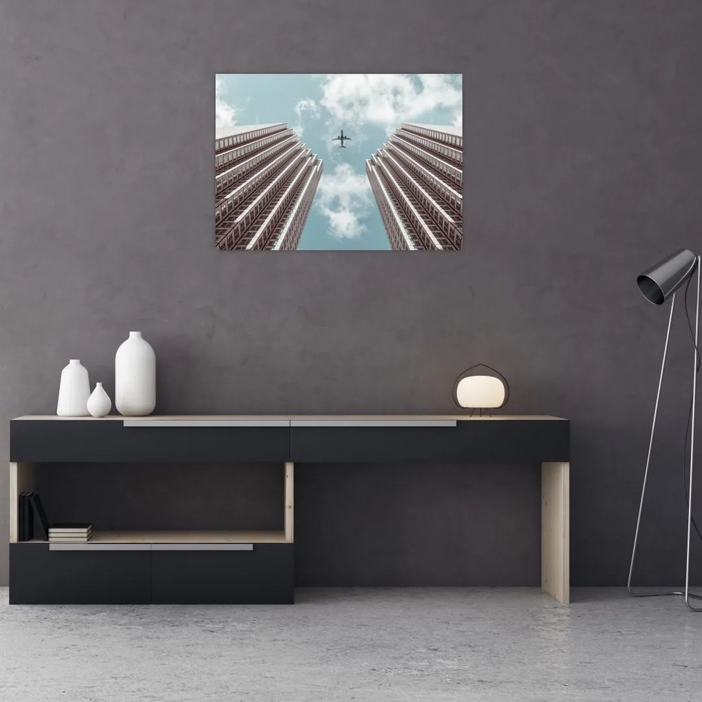 Tablou cuavion între clădiri (70x50 cm)