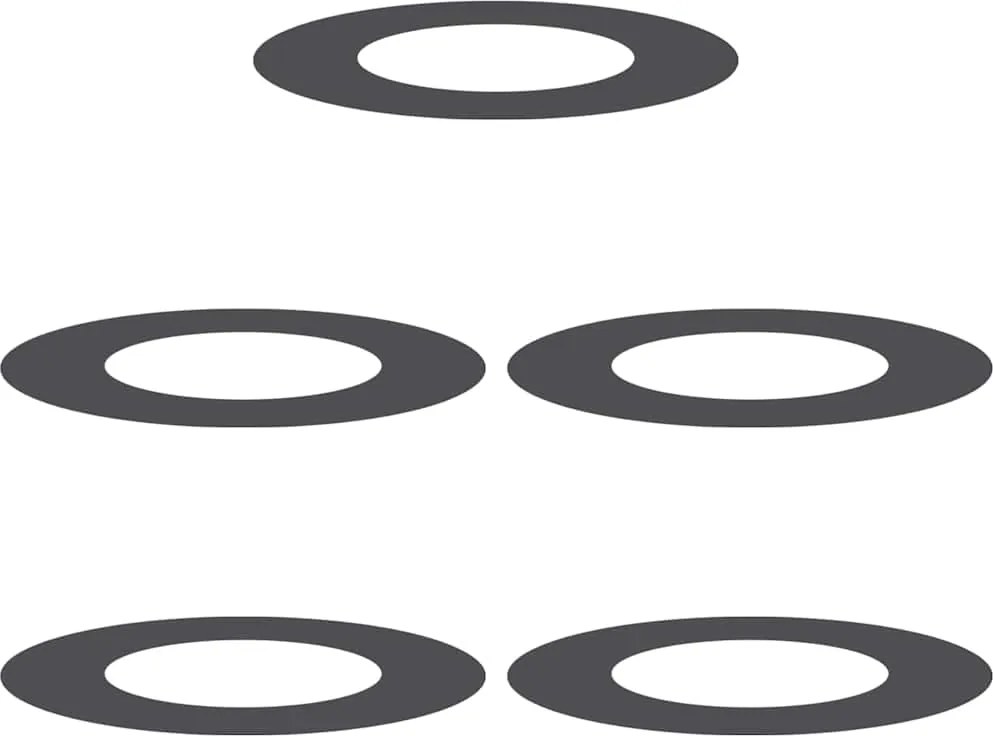 vidaXL potrivit pentru inele de copac plat 5 pcs Negru Ø40 / 70 cm Oțel