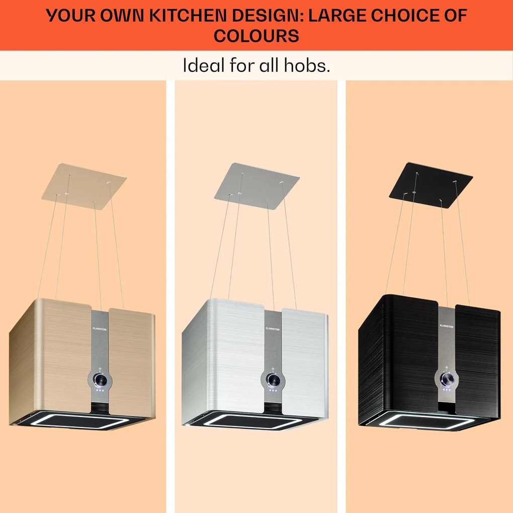 Futurelight Smart hotă insulă Recirculare 420m³/h LED din oțel inoxidabil