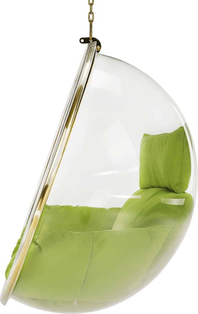 Scaun suspendat, transparent/ auriu/ verde, BUBBLE NEW TIP 1