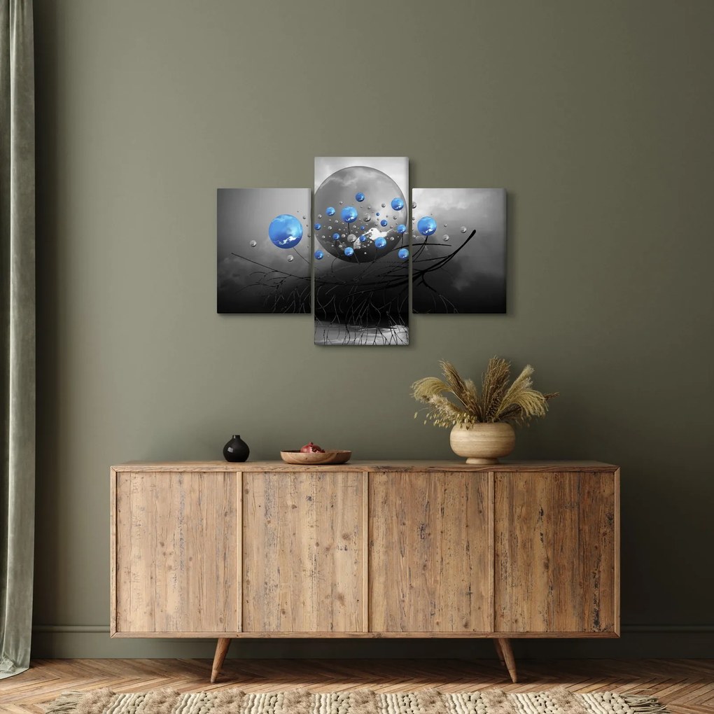Tabloul cu bile abstracte albastre (90x60 cm)