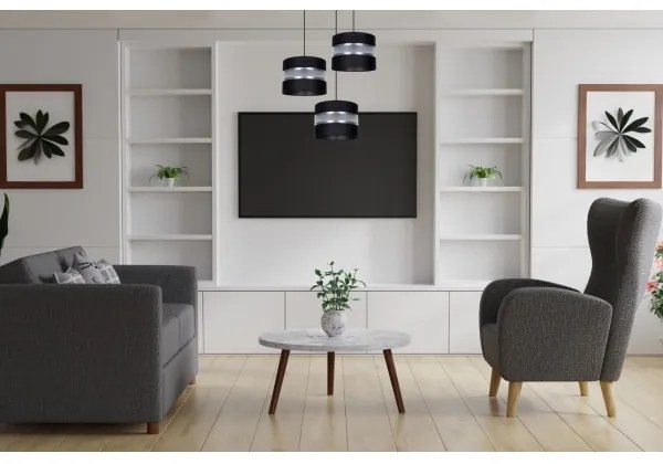 Lustră pe cablu CORAL 3xE27/60W/230V negru/crom d. 45 cm