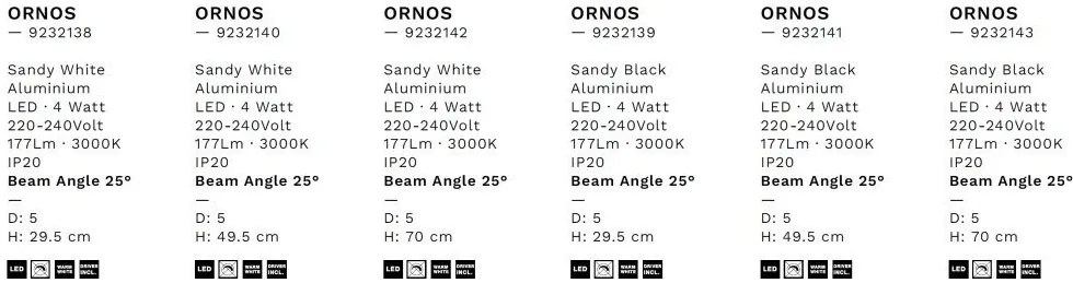 Plafoniera/Spot LED reglabil stil minimalist ORNOS alB H-49,5cm