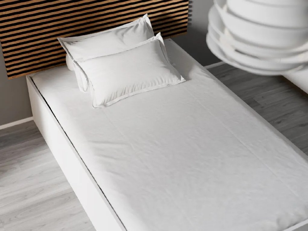 Pat BELLA 120 x 200 cm, alb Saltele: Cu saltele Somnia 18 cm, Somiera pat: Cu lamele drepte