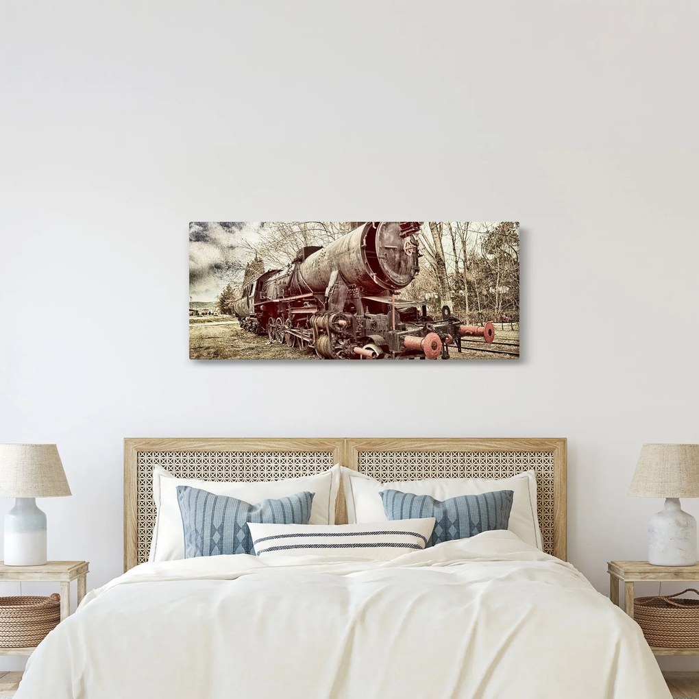 Tablou cu locomotivă istorică (120x50 cm)