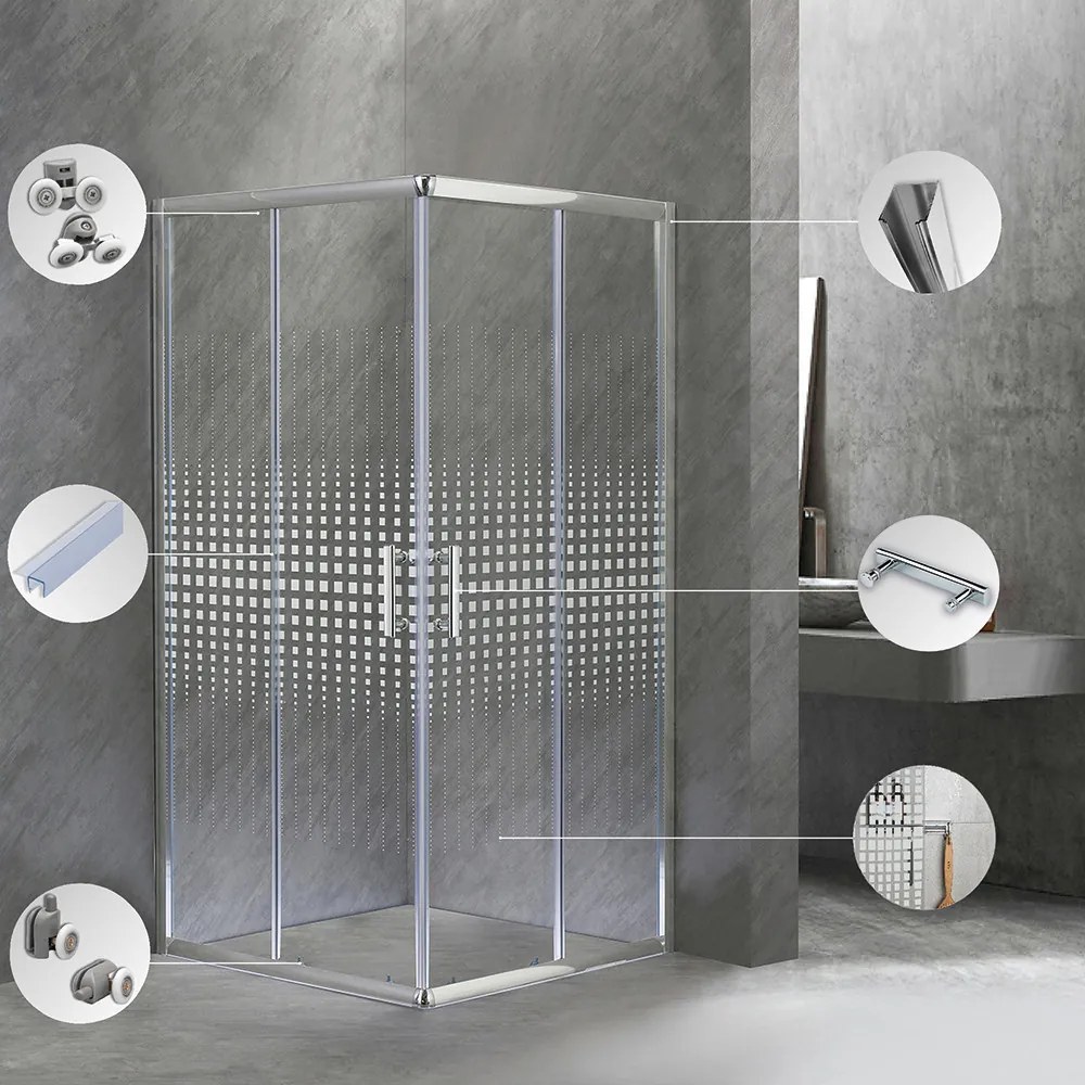 Cabină de duș pătrată Spirit Matrix 90x90