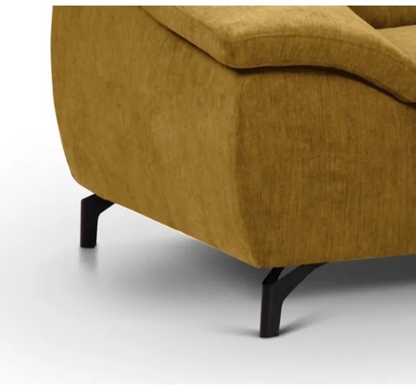 Canapea colțar extensibilă cu spațiu depozitare, model BRESCIA, dreapta, galbenă