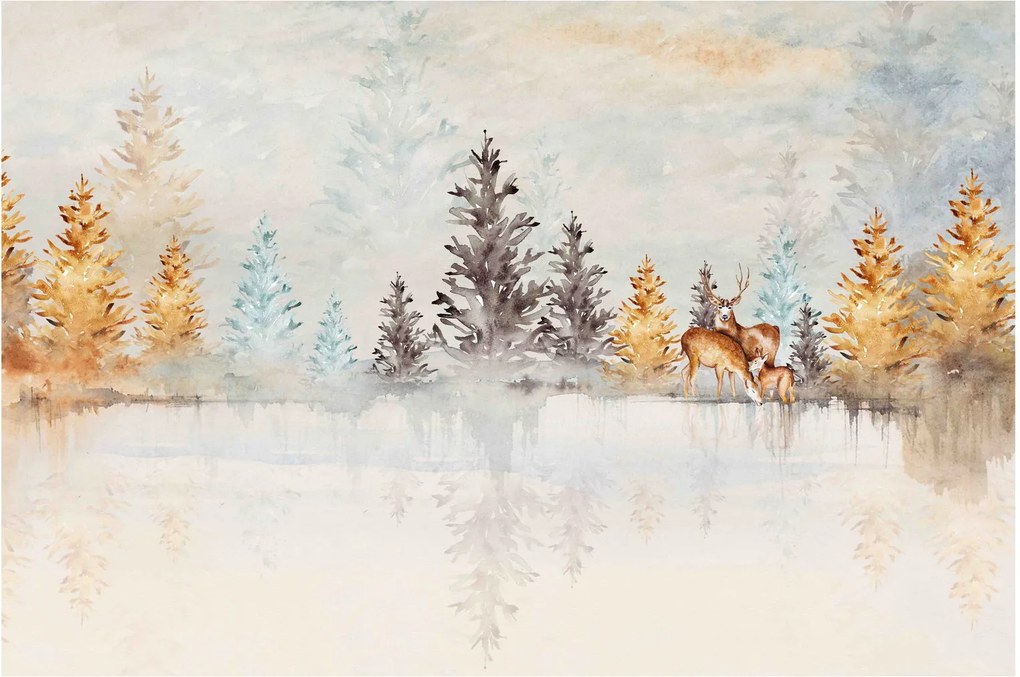 Tablou - Pădure în acuarelă (90x60 cm)