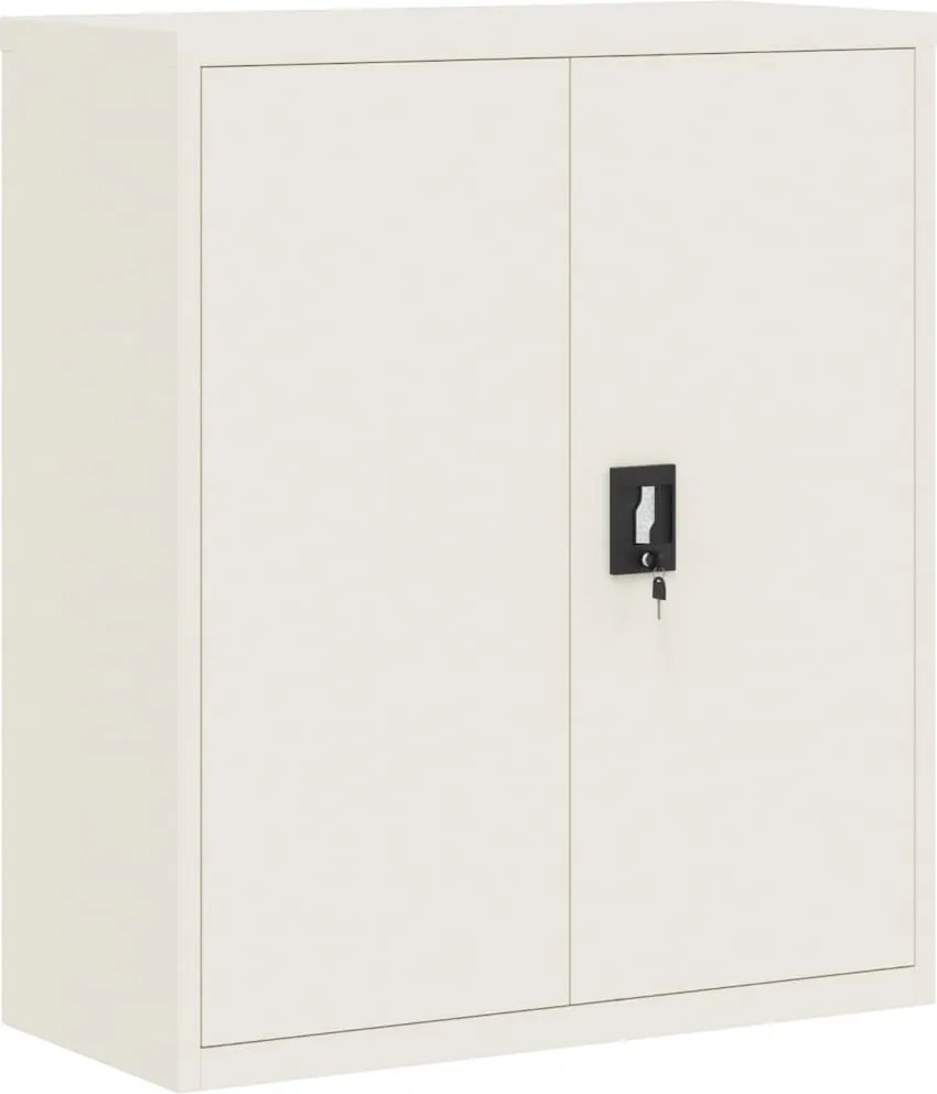 vidaXL Fișet, alb, 90x40x105 cm, oțel