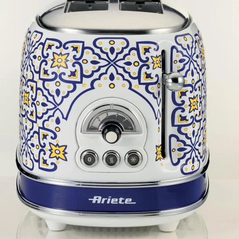Prаjitor de pâine Ariete Capri 0155/0C, 810W, 2 felii, 3 funcтii, 6 trepte, Tava firimituri detasabila, Alb/Albastru