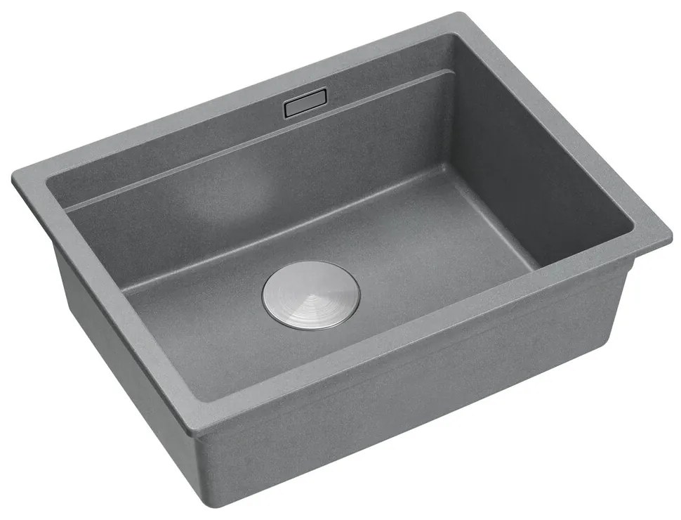 Chiuveta compozit sub blat Quadron Logan 100 gri - inox 59.5x45.1 cm