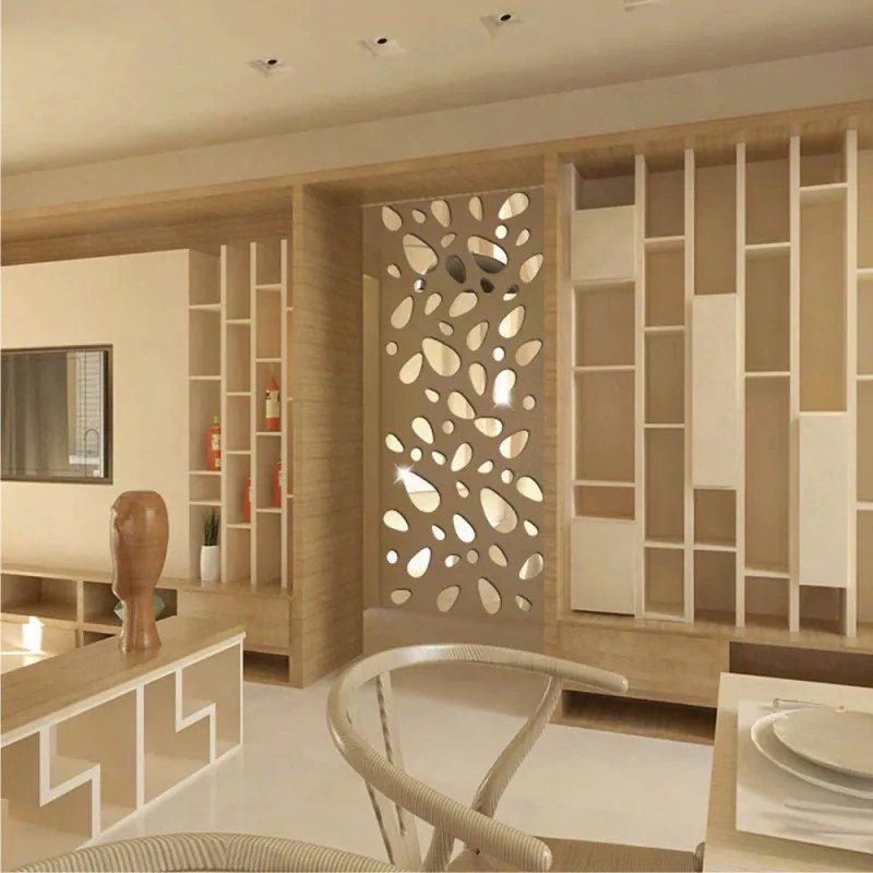 Sticker acrilic 3D Stones Mirrors Silver